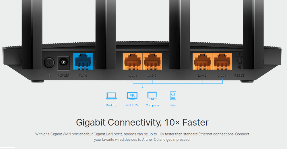 TP-Link Archer C6 Gigabit Dual-Band Wi-Fi Router