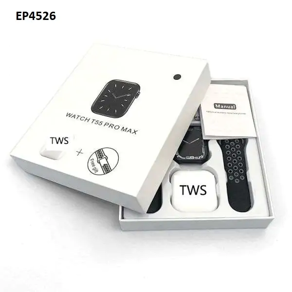 T55 Pro Max Smart Watch with Earbuds & Double Strap price in bangladesh