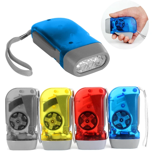 LED Hand Pressing Dynamo Crank Power Wind Up Flashlight